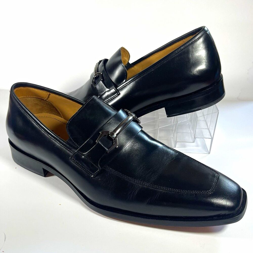 Flag Ltd. NOBLE Men's Bit Loafers Black Leather Nappa Glove Size 13 M Brazil Box